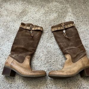 Guess women’s brown suede/ leather knee high boots. Size 9
